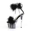 Pleaser - ADORE724F Sandale à bride à la cheville, Pole dance chaussures - Chaussures de pole dance - Noir/Transparent Product image